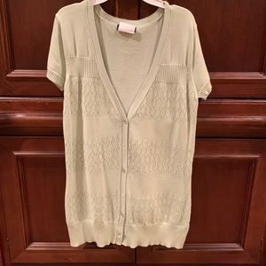 Knit, short-sleeve cardigan